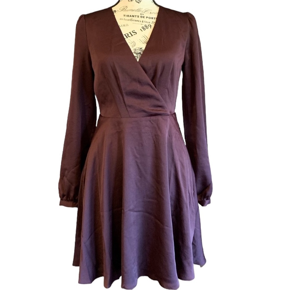 Express burgundy cabernet long sleeve mini dress size extra small new with tags